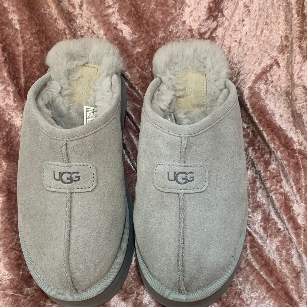 UGG Light Gray Suede Slip-Ons